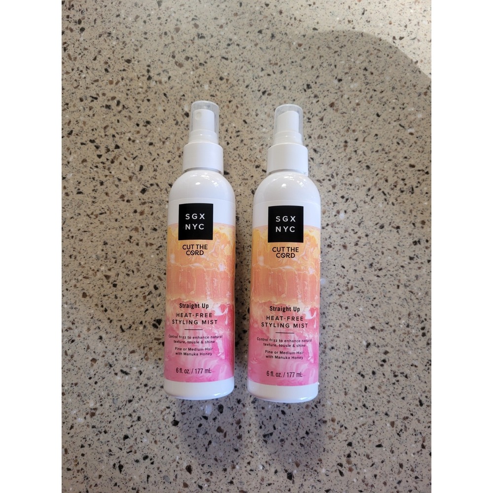 2 SGX NYC Cut The Cord Straight Up Heat-Free Hair Styling Mist 6 Oz Each